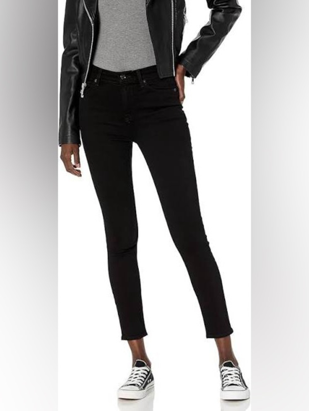 7 For All Mankind High Waist Ankle Gwenevere Pant, Black, Size 29